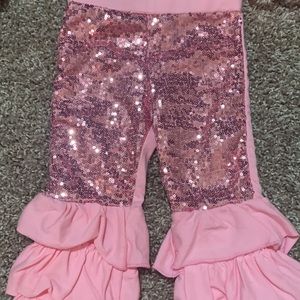 Sequin ruffle pants